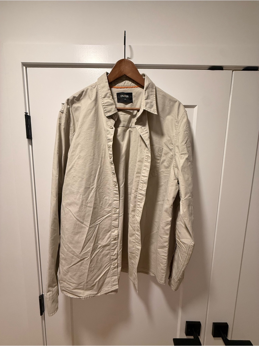 Du’er Beige Casual Button-Down Shirt